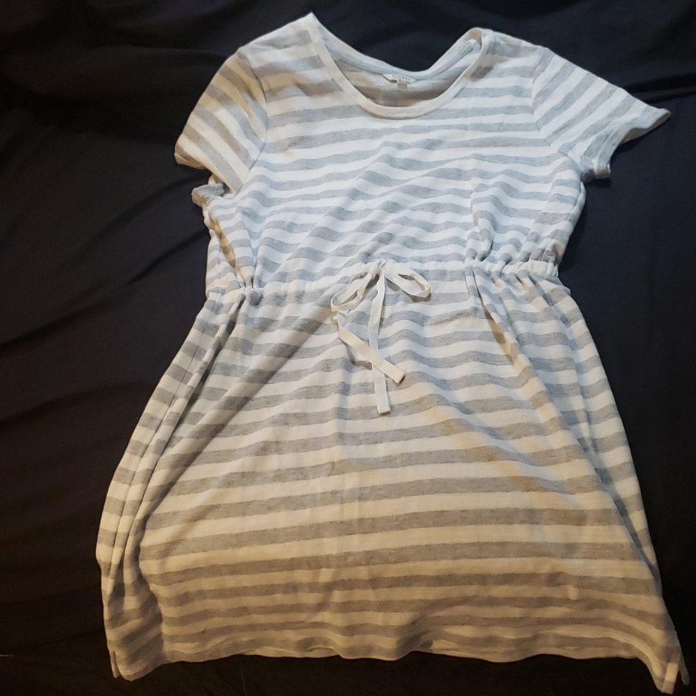 Grey and white stripped dress